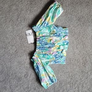ZARA Womens M floral crop top